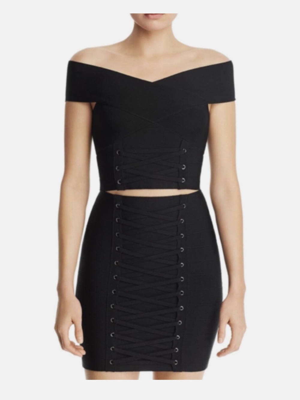 Guess Black Lace-Up Bandage Set